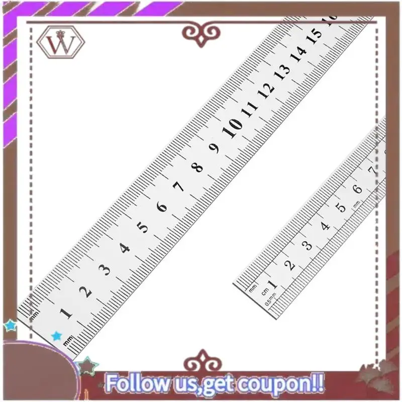 ABBG-3X مسطرة من الفولاذ المقاوم للصدأ 12 بوصة + 6 بوصة مساطر معدنية