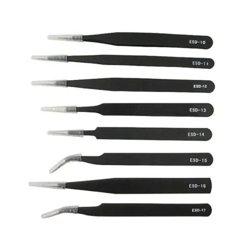 6 Pcs/Set Nail Art Equipment Stainless Steel Anti Static Maintenance Nail Tool Beauty Manicure DIY Lash Tweezer Makeup Tools