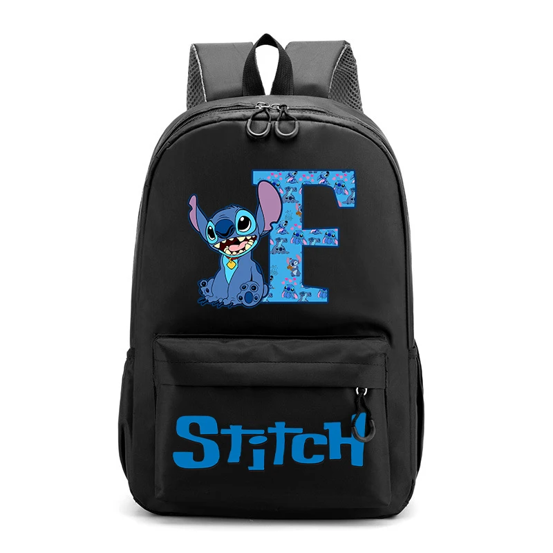 Disney Stitch กระเป๋าเป้สะพายหลังพิมพ์ชายหญิงขนาดใหญ่ความจุสําหรับเครื่องเขียนกระเป๋าหนังสือล้างทําความสะอาดได้ Unisex Cool กระเป๋าเดินทาง