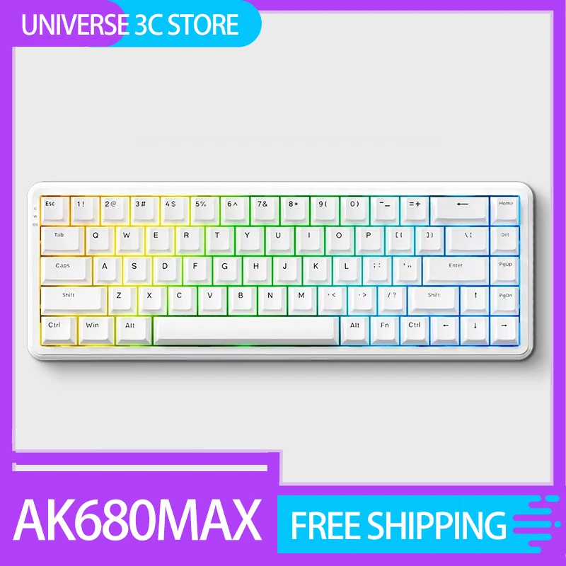 Ajazz AK680Max Mechanical Keyboard Magnetic Switch Wired Game Keyboard Customize 8000Hz Polling Rate RT0.01mm Keyboard PC Gifts