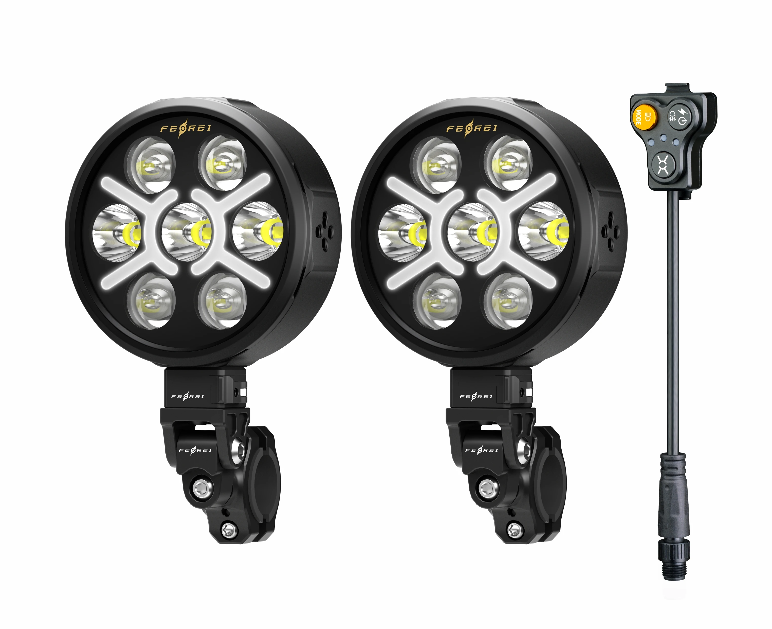 

JKGHot Sale FM1300 Motorcycle Driving Lights 14800 Lumens High-Brightness LED Multi-Functional Match Horn Bicycle Lights