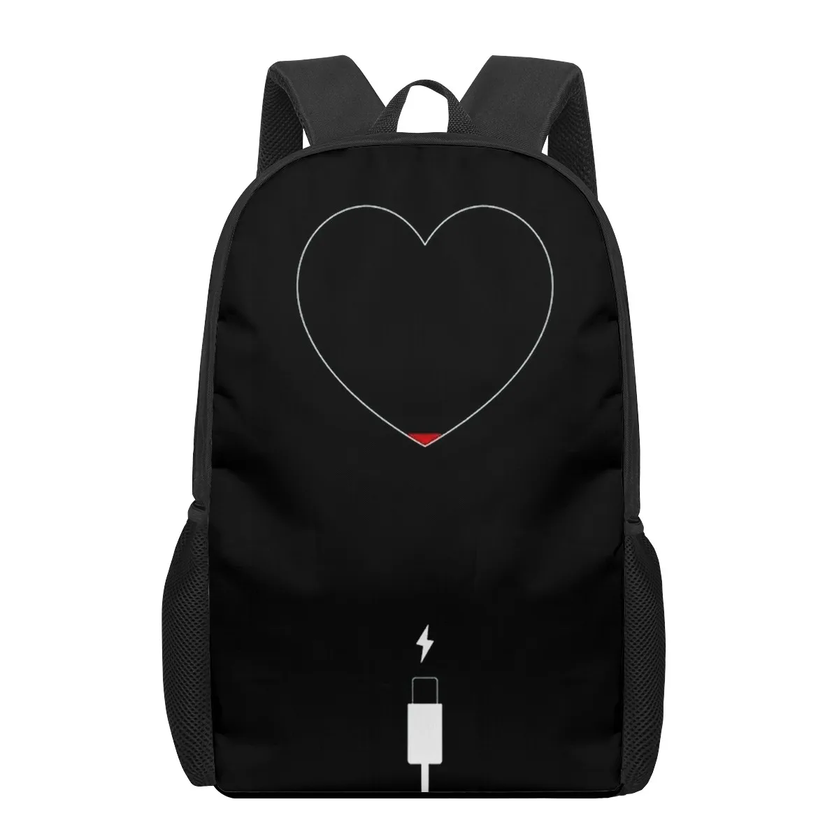 3D Print School Bags para Crianças, Mochila, Mochilas, Mochilas Pretas, Coração do Amor, Rosa Colorida, Meninas e Meninos Adolescentes, Saco de Livro Infantil