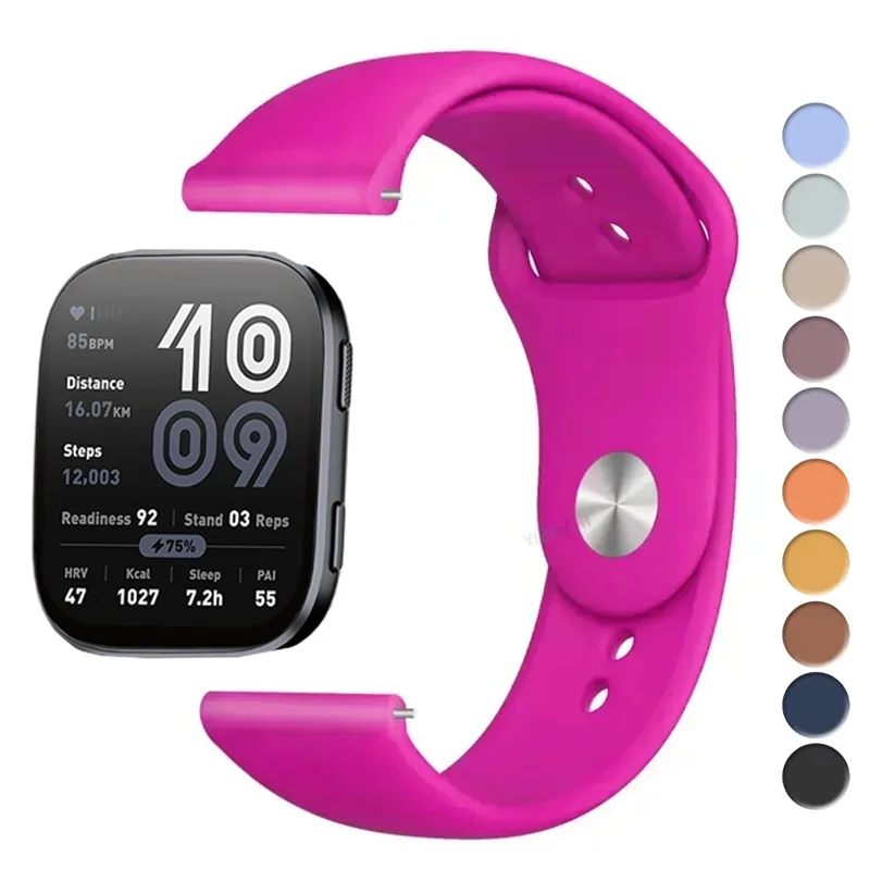 20/22mm Watch band For Amazfit GTS 4-2 Mini/GTR 4/3/2 /Pro/stratos Sport Silicone Bracelet correa Amazfit bip 5-bip 6 pro strap