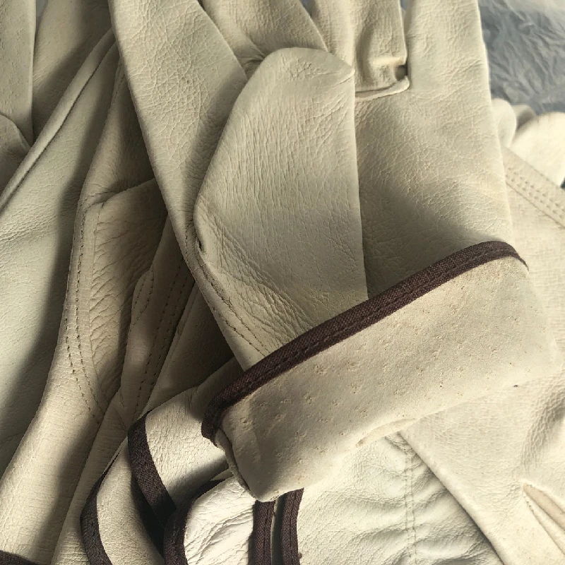 Men Work Gloves Soft pigskin Driver Hunting Driving Farm Garden Welding Security Protection Safety Mechanic Glove