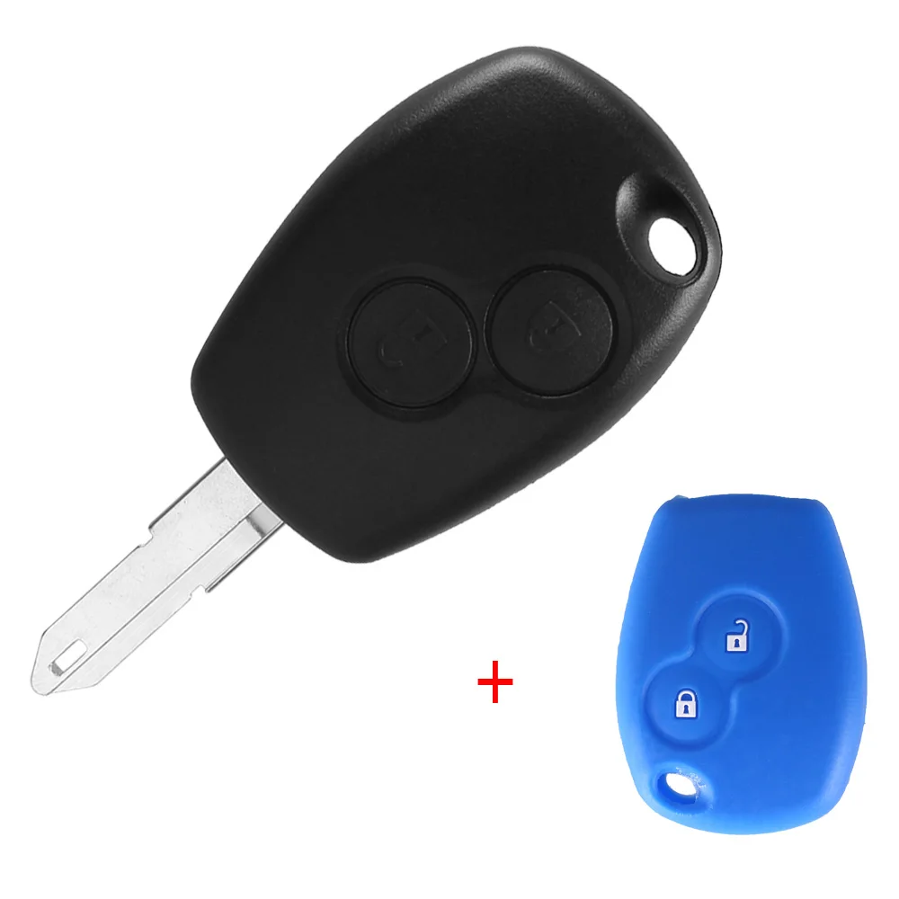 KEYYOU 2 Taste Auto Remote Key Fall Shell Fob Für Renault Duster Clio DACIA 3 Twingo Logan Sandero Modus Mit NE72 Uncut Klinge