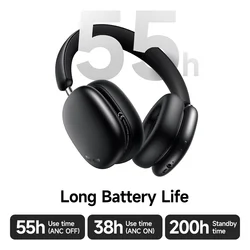 HOCO W63 Wireless ANC Noise Reduction HiFi Music Headphone 42mm Coil Speaker Bluetooth 5.4 Sport Earphones Support APP EQ Mode