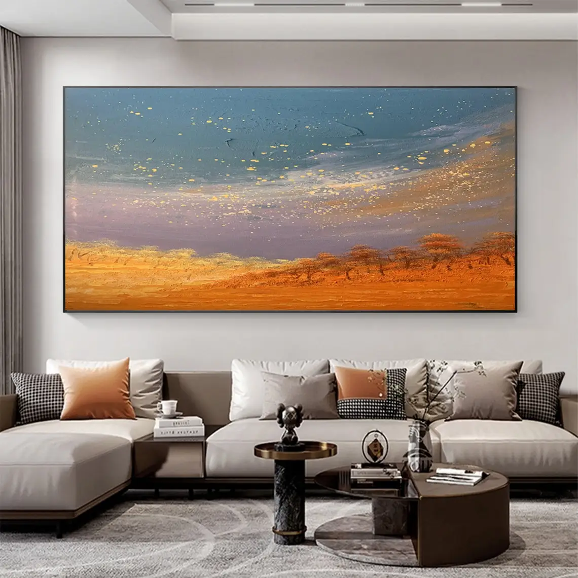 Landscape Oil Painting On Canvas Modern Starry Sky Painting Abstract Fantasy Art Living Room Home Decor Large Textured Wall Art