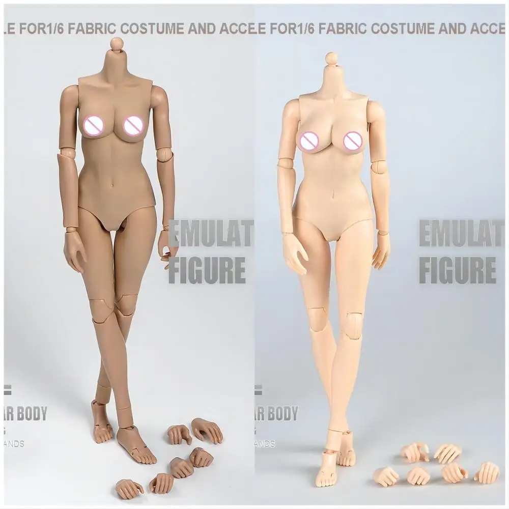 

1/6 Female Action Figure Dolls 12" Middle Big Breasts Super Flexible Semi-Silicone Body Fit 1:6 Head Sculpt