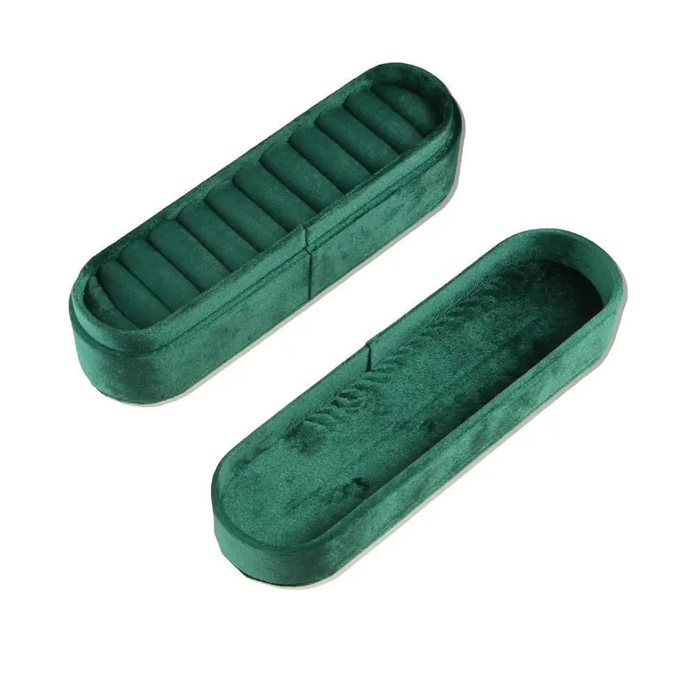 

Lid Velvet Jewelry Display Tray Dust-proof Multiple Compartments Ring Storage Box Handmade Extra Soft Bracelet Organizer