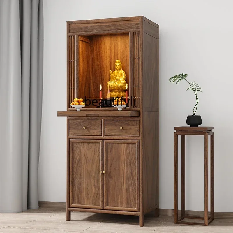 

New Chinese style, vertical cabinet Buddha statue table, God of Wealth table, incense table, household shrine