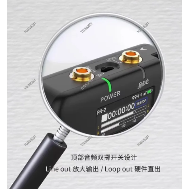 PR-2 Stereo Pocket Recorder with Lavalier Mic Global Kit for Vlog DSLR Interview Wedding Recording