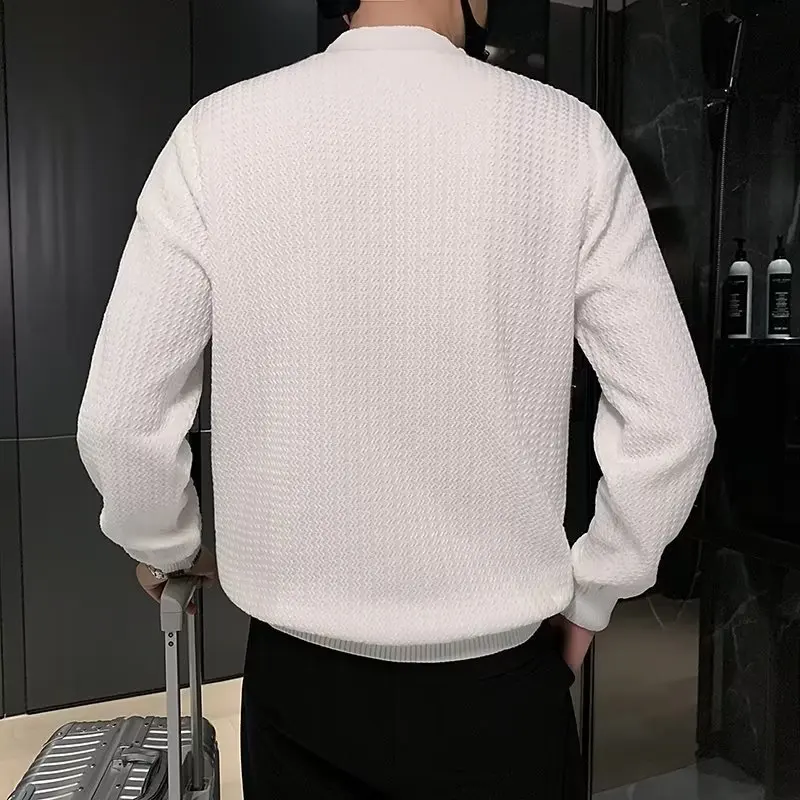 

Мужской облегающий вязаный свитер с высоким воротником, внутренняя одежда, повседневный однотонный универсальный корейский трикотаж, удобная ткань