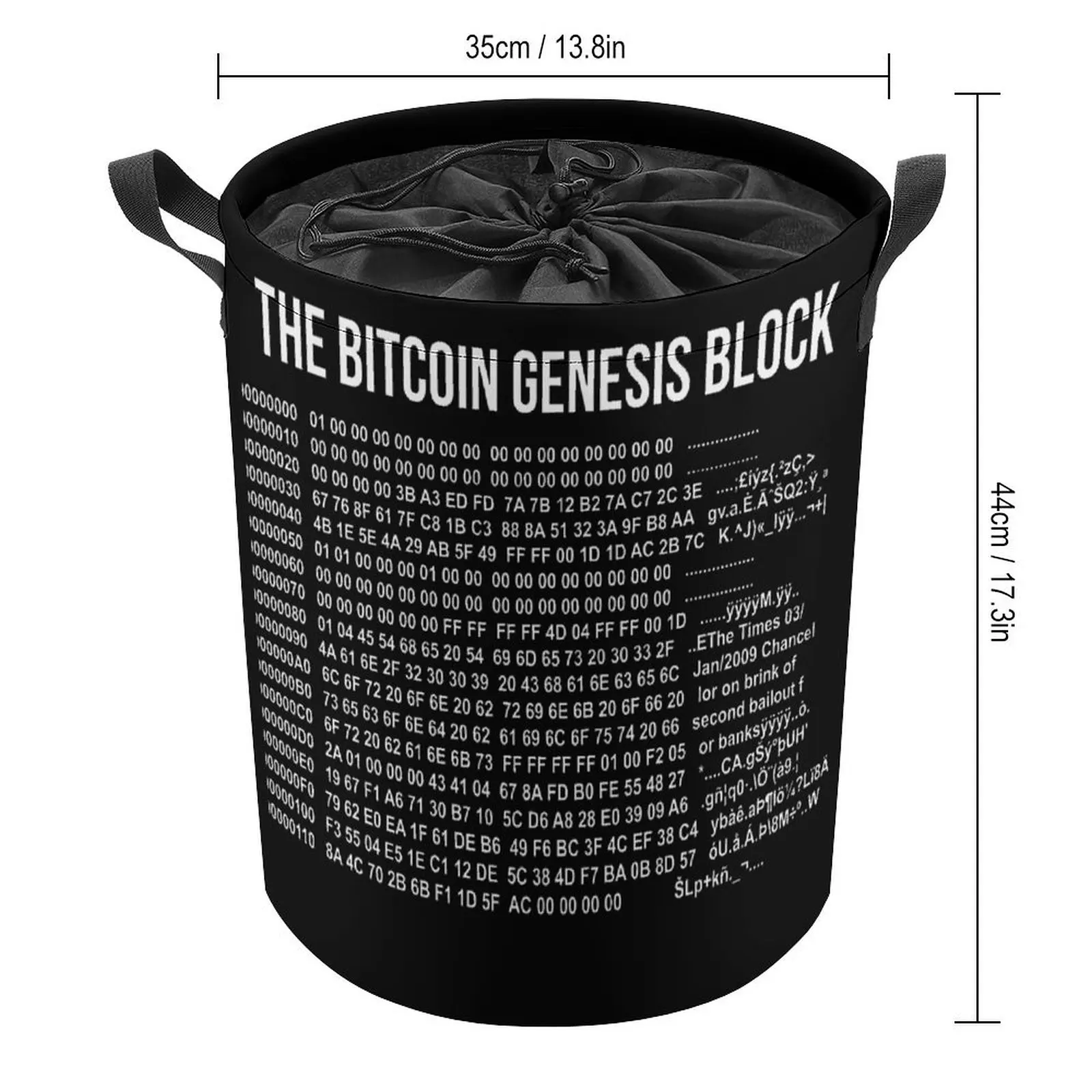 Bitcoin Genesis Block Classic for Sale Storage Box Novelty Laundry Basket Super Soft Can Be Folded Storage of Clothes Large Capa