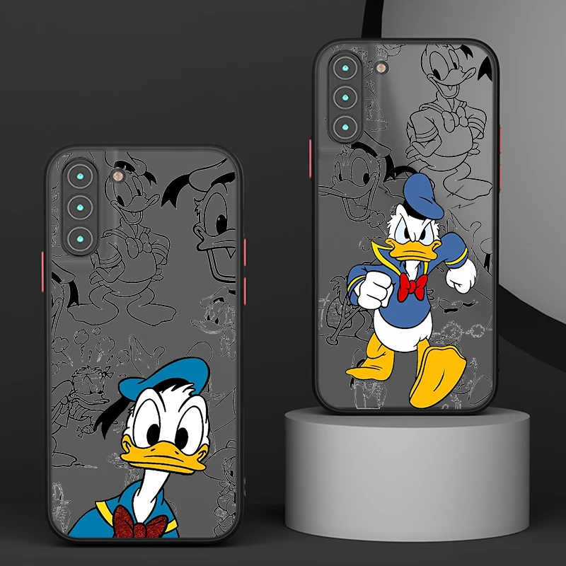 Disney Donald Duck Cool For Samsung S24 S23 S22 S21 Ultra S20 FE Note 20 Lite Plus Frosted Translucent Phone Case