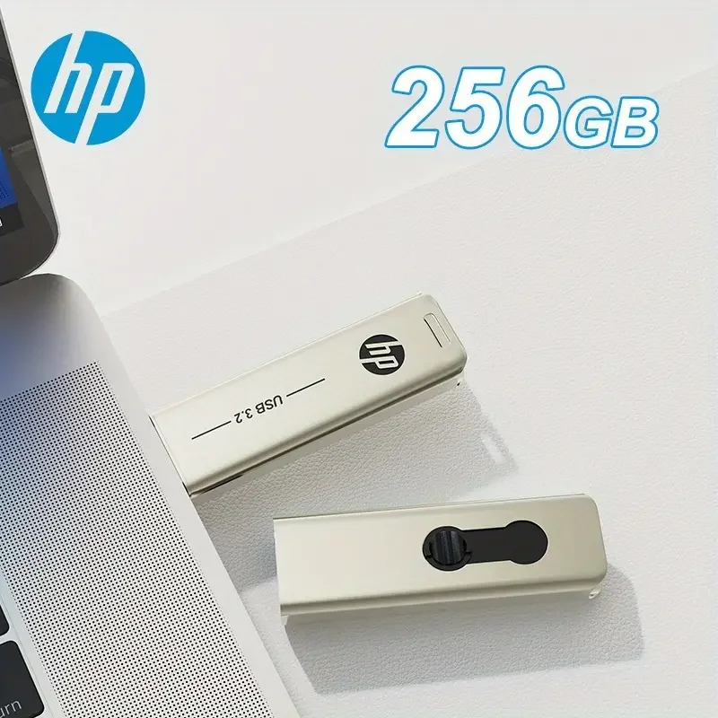 

HP X796W USB Flash Drive USB3.2 64GB 128GB 256GB Push-Pull Metal Body Computer Office USB Flash Drive