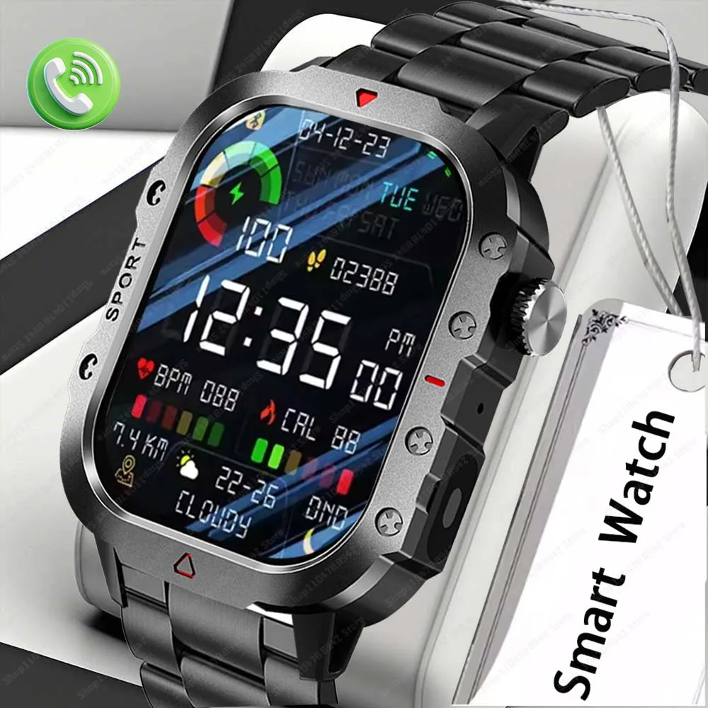 

Business Smartwatch 2.01” HD Holiday Gift Present Wireless Call Custom Photo Wireless Charging Multifunction Watch Flashlight