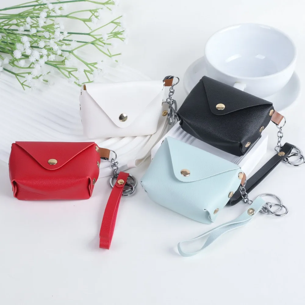 

Mini Coin Purse Minimalist Leather PU Pouch Portable Earphone Bag Fresh Style Storage Fashion Compact Carry Practical Daily Use