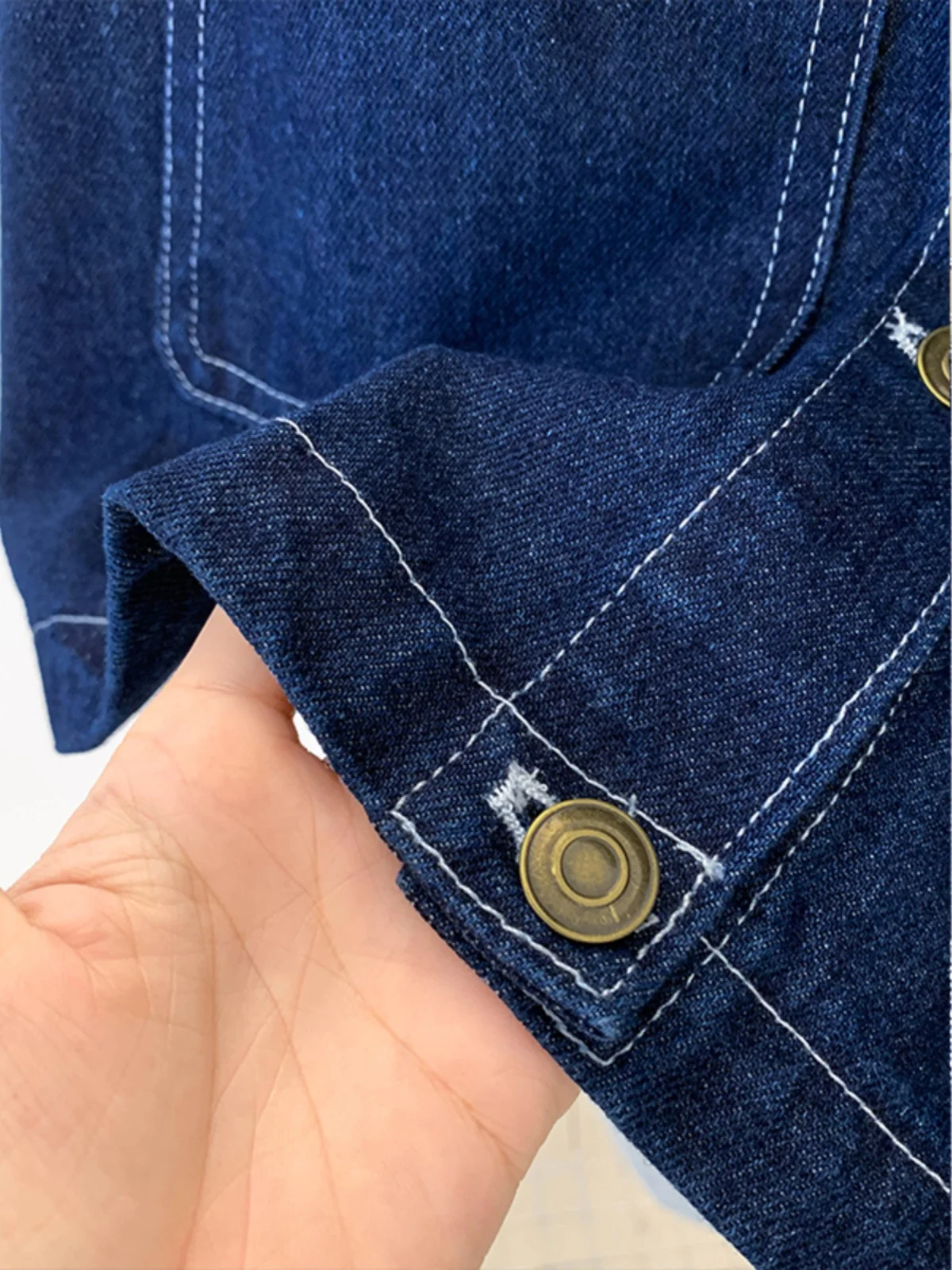 الرجعية هونغ كونغ Sle Faionable الدنيم سترة المرأة الخريف الشتاء جديد Sle طوق Svel ملابس خارجية طوق