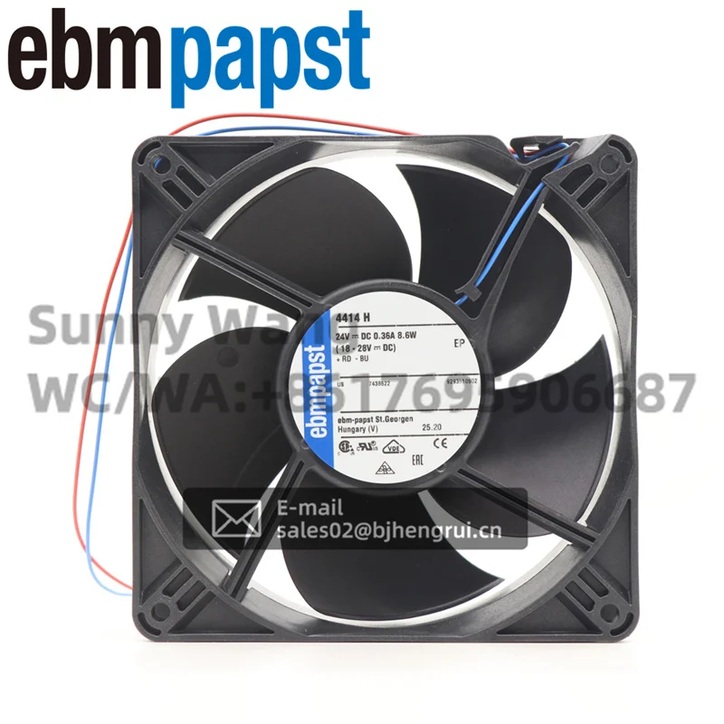 

4414H 120x120x38 мм 12 см 12038 24 В постоянного тока 8,6 Вт 0,36 А 240 м3/ч 4300 об/мин шарикоподшипник шкаф осевой вентилятор охлаждения