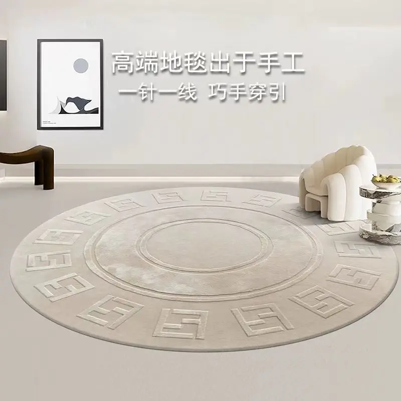 Premium wool handmade carpet classic modern living room coffee table floor mat bedroom study round carpet