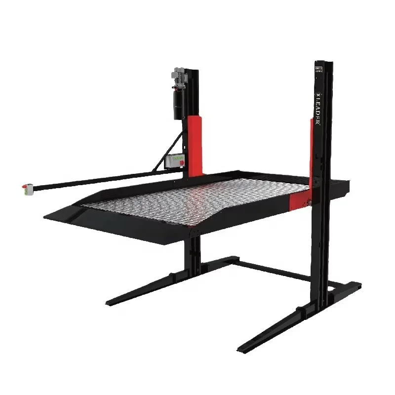 Dual Level Durable Vertical 2 Post Hydraulic Car Stacker Parking Lift Button Operation Mode Double Level Parking Equipment