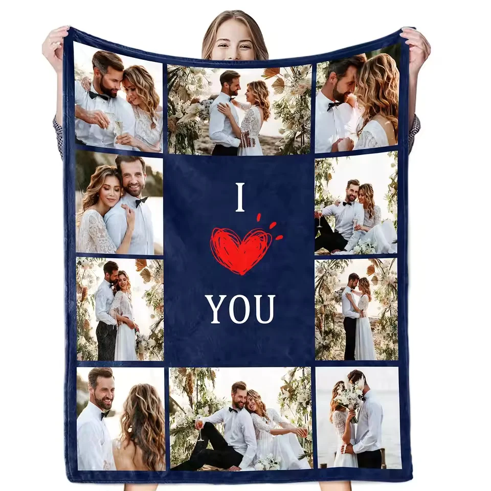 Personalized Custom Blanket Picture Throw Blanket For Memorable Mother Father Day Birthday Anniversary Christmas Valentine Gifts