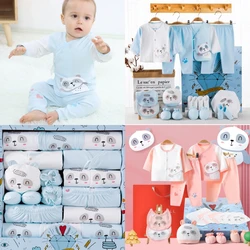 Newborn 18pcs/Set Clothes Soft Cotton Cartoon Clothing Set Spring Autumn Baby Boys Girls New Born Hat Bib Suits 0-6Months Babies