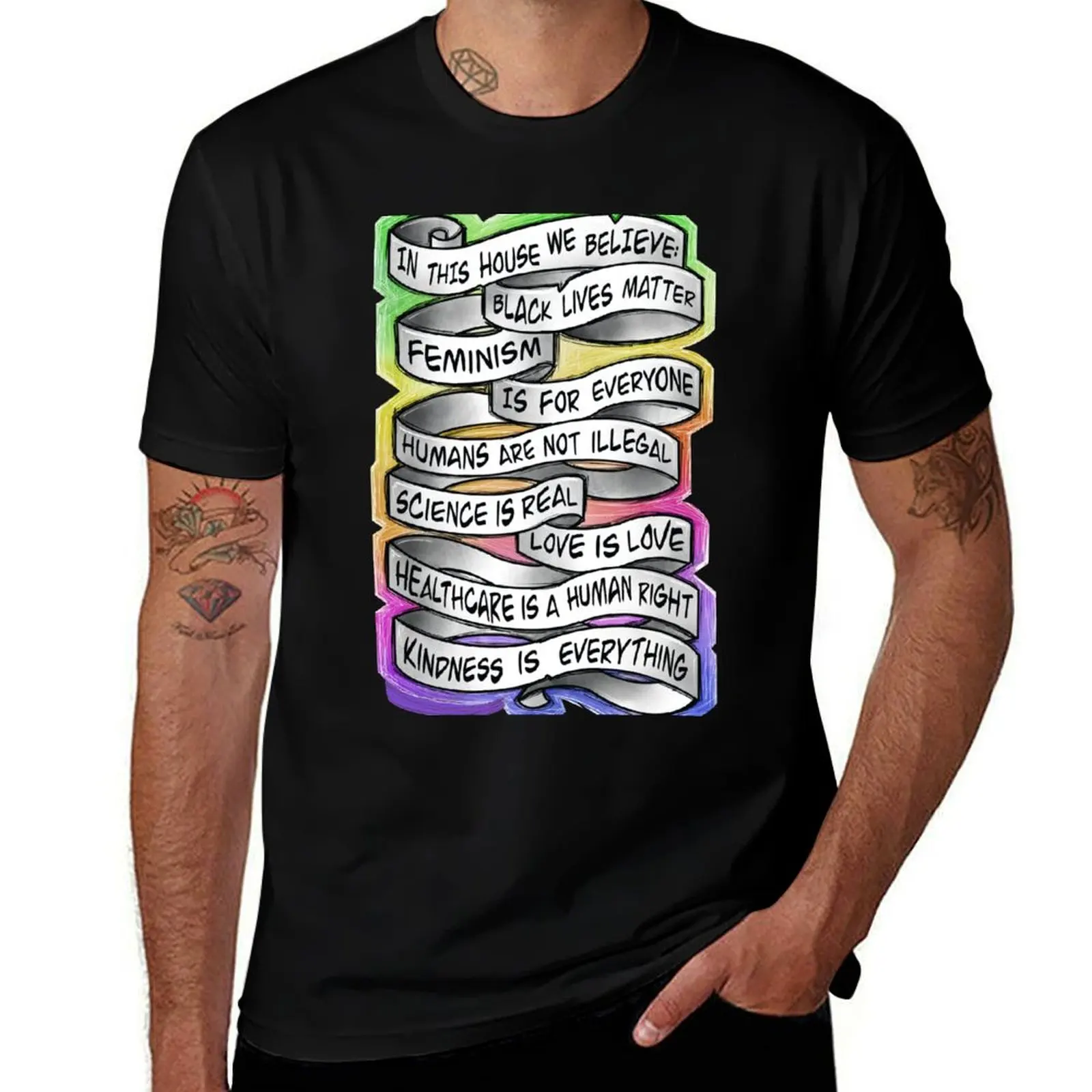 

in this house sign T-Shirt anime boys animal print vintage clothes sports fans heavy weight t shirts for men