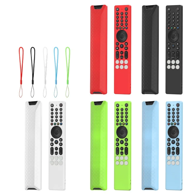 Silicone Remote Control Cover Case with Lanyard Anti Slip Television Remote Cover All Inclusive for TCL RC833A Remote Control