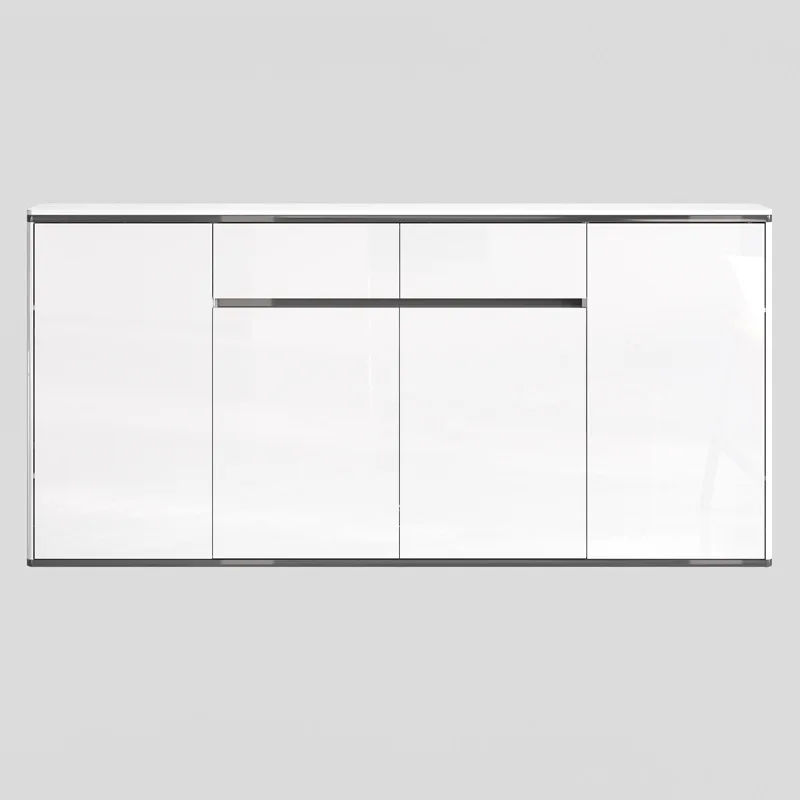 بلاطة صخرية فاخرة وخفيفة الوزن، جانب طعام من الخشب الصلب، مطبخ حديث وبسيط مقابل تخزين ضيق على الحائط