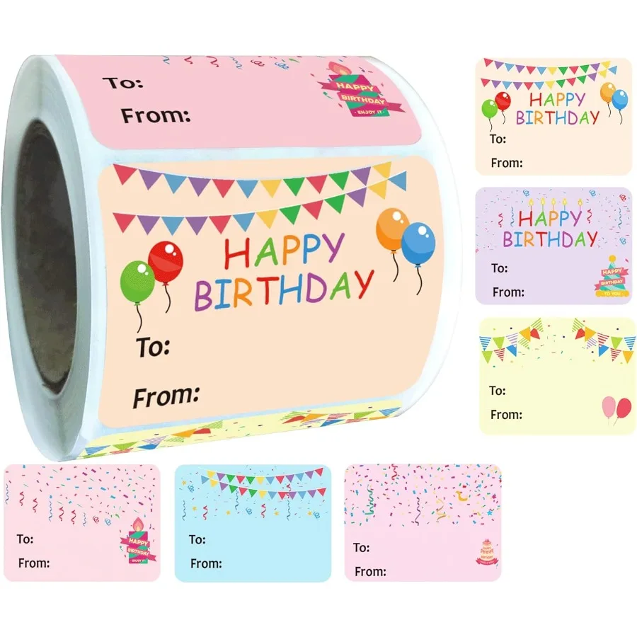 

Happy Birthday Gift Tags me Tags Stirs 1.5 x 2 Inch Rectangle Christmas to from Labels Present Label Festival Birthday Stirs fo