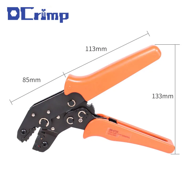 SN-0725 Cold Crimping Pre-Insulated Terminal Pliers, Ratchet-Type Wire Crimping Tool, 0.5-2.5 for RV/SV Wires