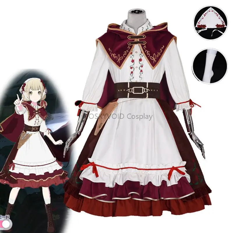 

Платье для косплея Project Sekai Azusawa Kohane Miku: цветная сцена! Красная капота для верховой езды яркие костюмы плохого отряда Kohane