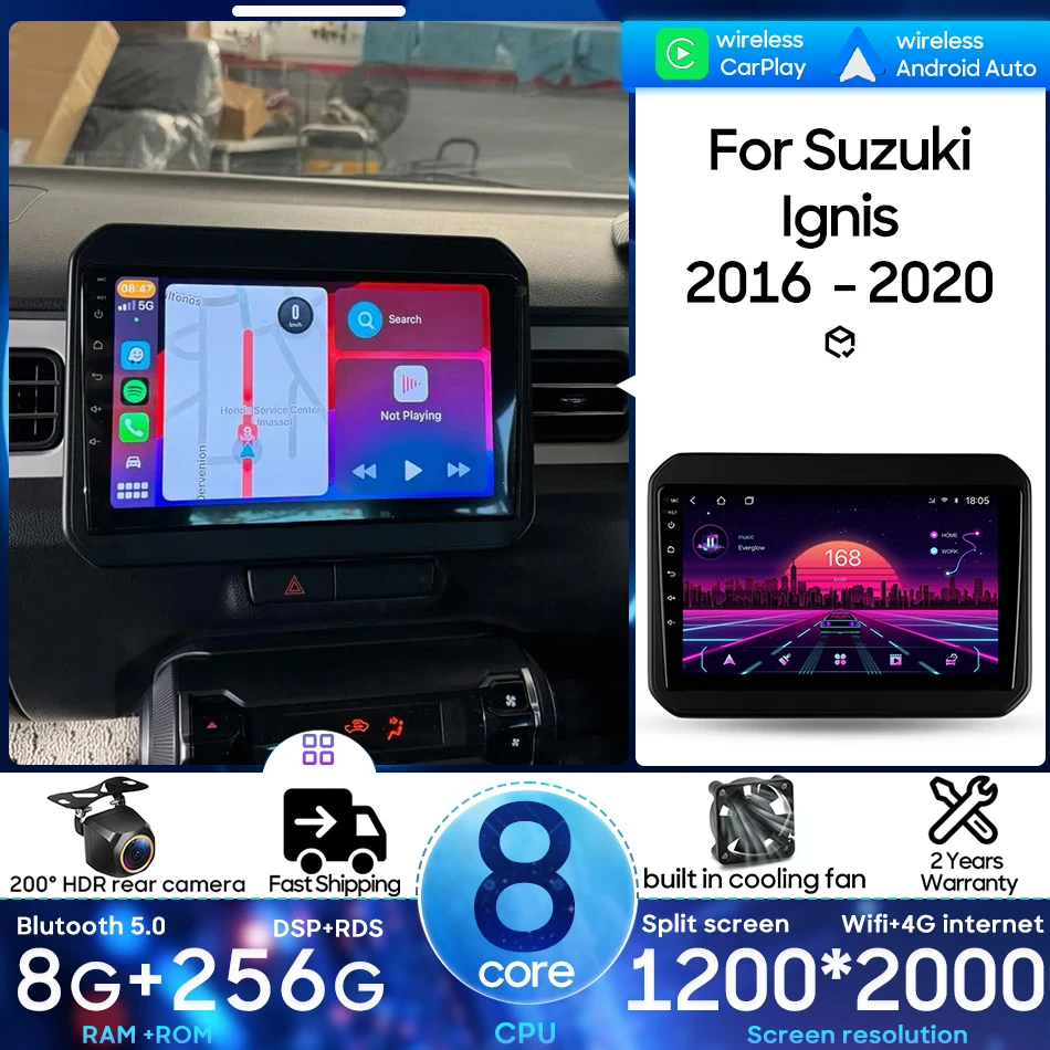 

Android Multimedia Video Player for Suzuki Ignis 2016 - 2020 Wireless CarPlay GPS Navigation 8 Core 2DIN Stereo Radio Head Unit