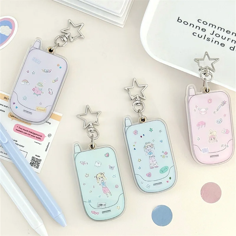 Acrílico Photo Frame Titular, Telefone Móvel Photocard Titular, Mini Forma Do Telefone, Kawaii Titular Do Cartão, 1"