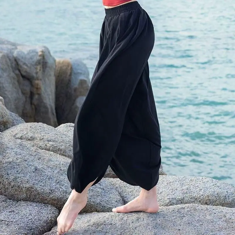 Summer New Yoga Lantern Pants Women's Dance Practice Suit Loose Slimming Maternity Pants Fashionable Cuffed Pants