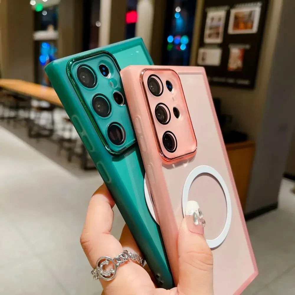 جراب هاتف لهاتف OPPO Reno 14F 14 Pro 12F 13F A17 A5 A9 A54S A53S غطاء شفاف فاخر من السيليكون المغناطيسي المقاوم للصدمات #5