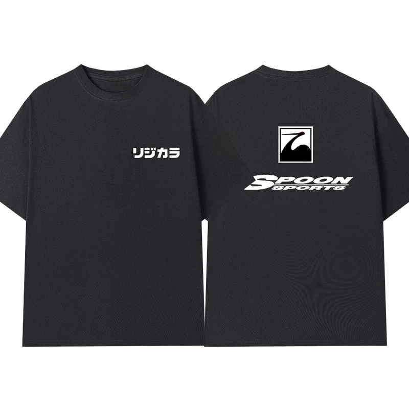 

2025 Summer SPOON Clothes JDM Modified Car Printed Men's T-shirt Motorcycle Pure Cotton Breathable and Sweat Absorbent T-shirt