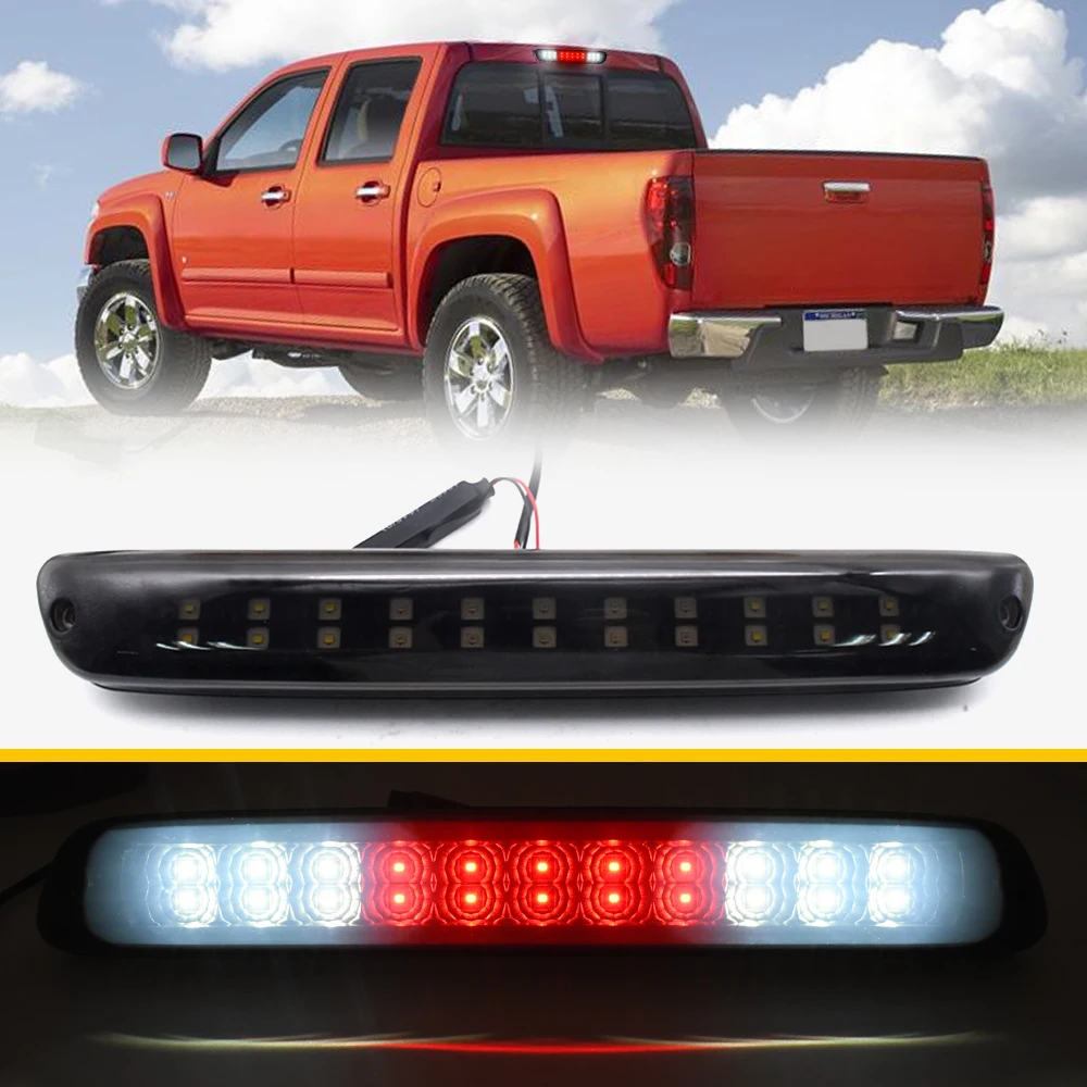 

For 04-12 Chevy Colorado GMC Canyon Chromed Red Black Clear housing / Shell / Len LED THIRD 3RD TAIL BRAKE LIGHT LAMP BAR