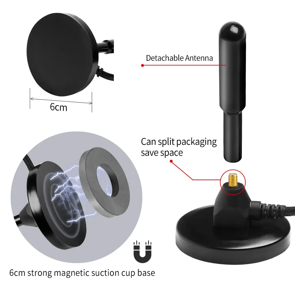 Omni Outdoor Sucker 868MHz 915MHz LORA Antenna High Gain 35dbi Pure Copper Rod Big Magnetic Base Aerial