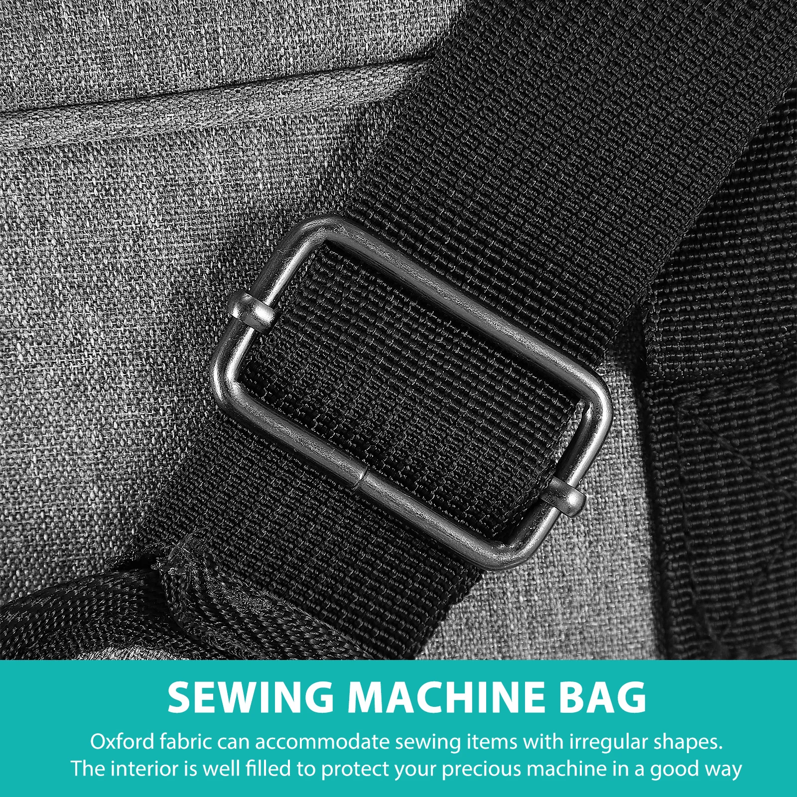 حقيبة ماكينة خياطة شديدة التحمل من قماش أكسفورد معززة بخياطة ذات سعة كبيرة لجميع أدوات الخياطة #6