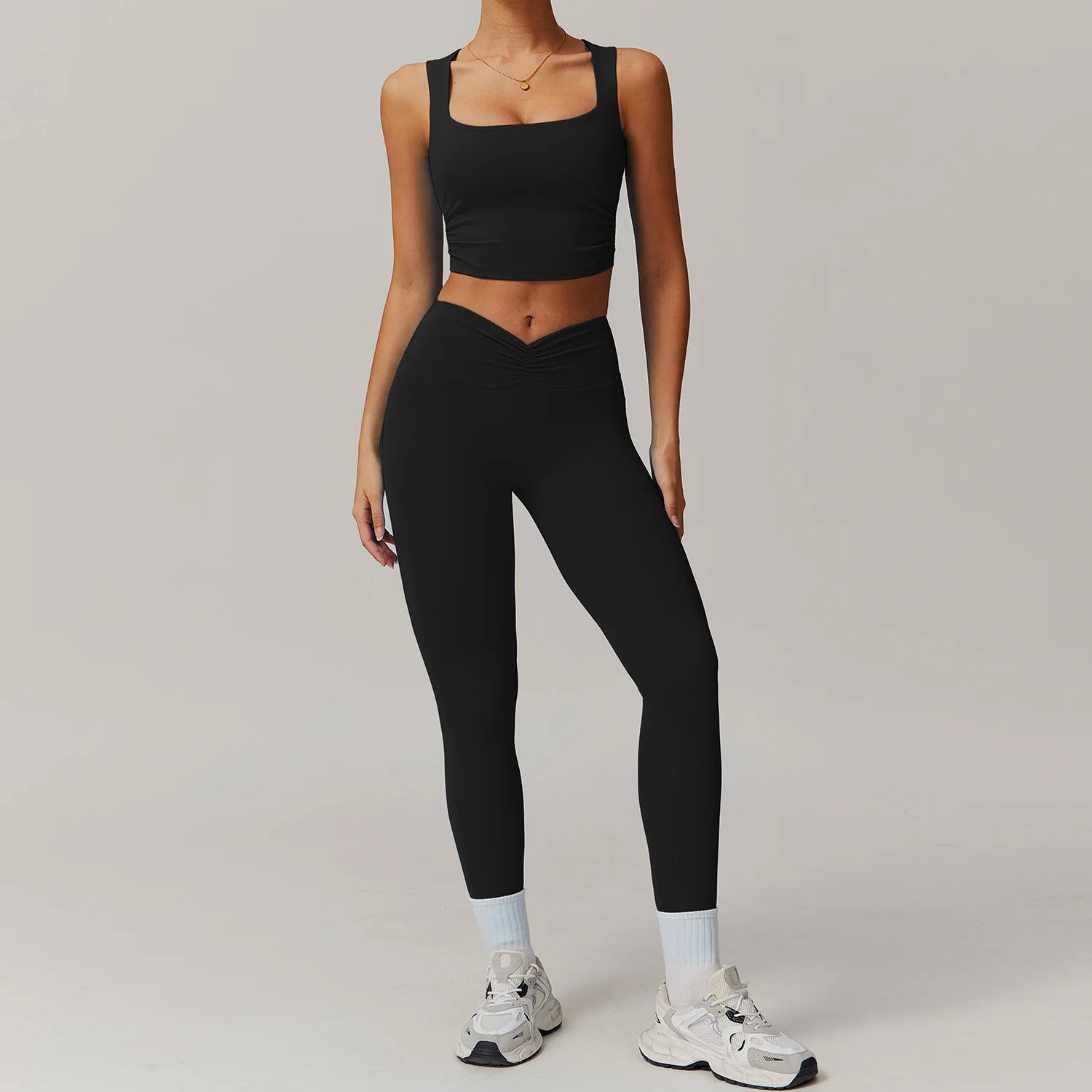 2 Pieces Yoga Sets Sportswear Suits For Women Gym Clothes Fitness Long Sleeved Jacket Tracksuits Sports Bra Gym Leggings Set