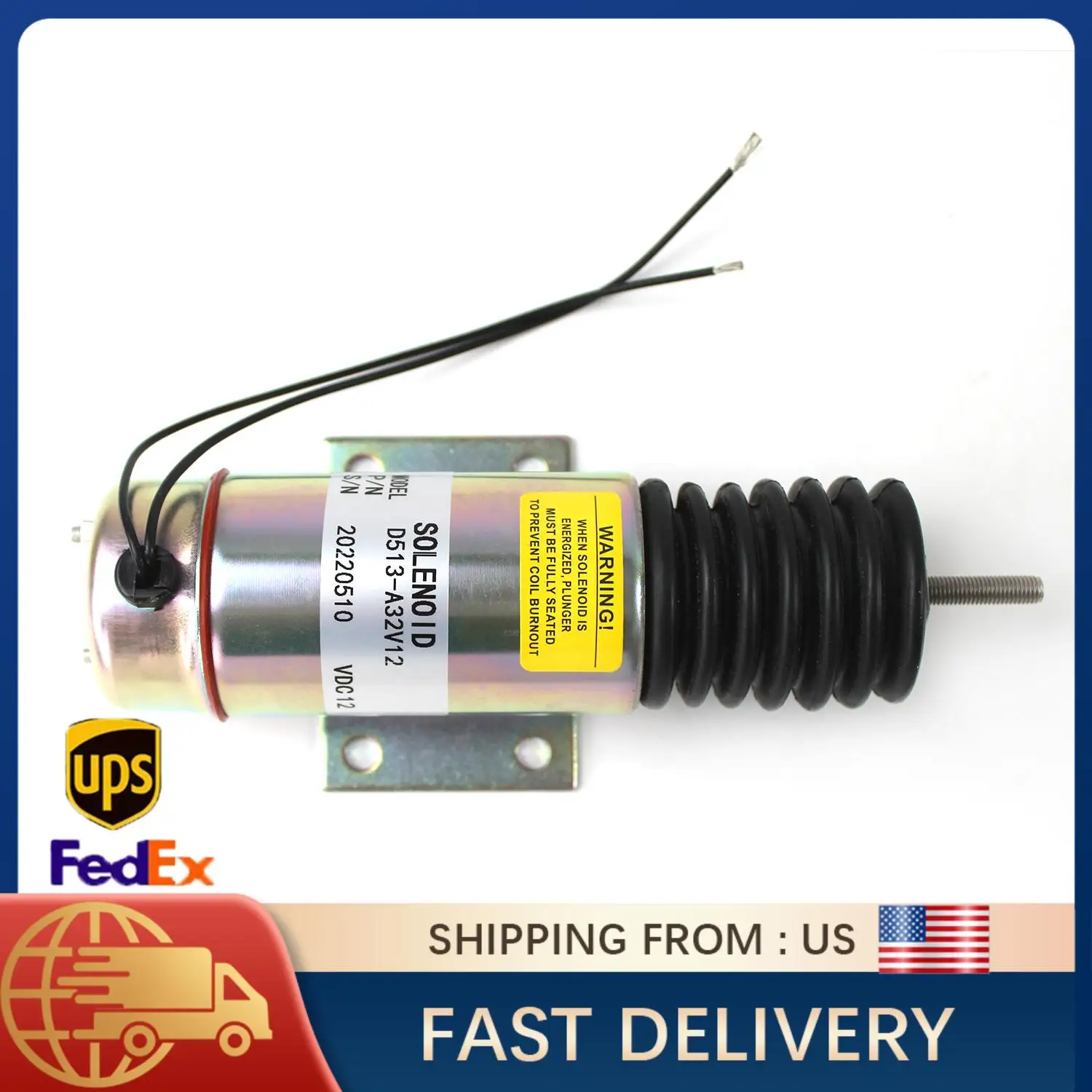 

Соленоид остановки 12 В для дизельного двигателя, универсальный отключение топлива, детали электромагнитного клапана D513-A32V12 2011-12E2U1