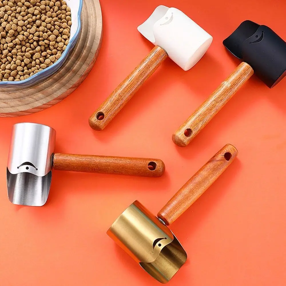 

Stainless Steel Pet Food Shovel with Wood Handle Deep Shovel Dog Feeding Spoon Thicken Easy To Clean Dog Cat Food Scoop