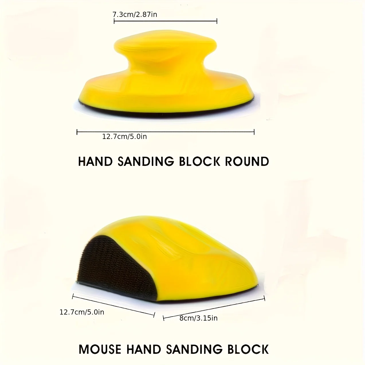 5 Inch Mouse Shape Hand Sanding Block, Hook and Loop Hand Sanding Pad, Ergonomic Hand Sanding Block for Automotive Body, Woodwor