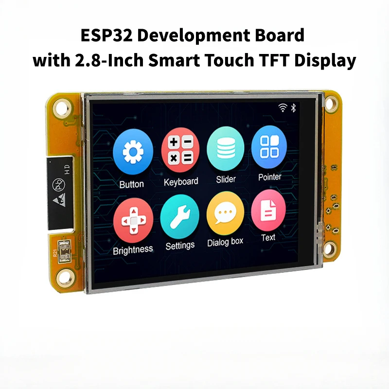 ESP32 Development Board with 2.8‑Inch Smart Touch TFT Display Module, 240×320, WiFi Bluetooth, LVGL, With Acrylic Case