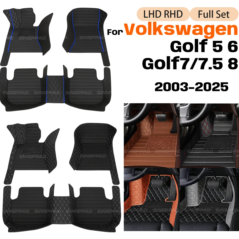 

For Volkswagen VW Golf 5 6 7/7.5 8 2003-2025 Custom Car Floor Mats Automobile Carpet Cover Interior Accessories Protective Pad