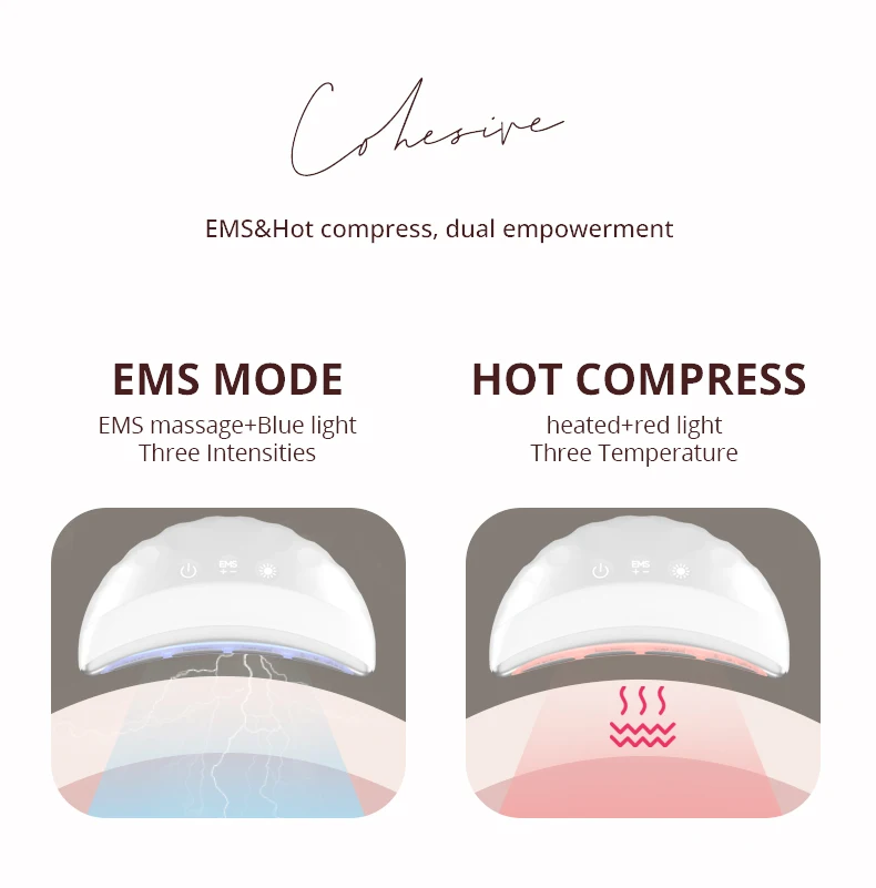 Custom Logo Electric EMS Red Light Therapy Massager Heated Facial Neck Lifting Gua Sha Skincare Tool