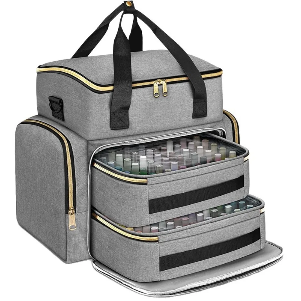 large-capacity-nail-polish-organizer-bag-96-compartment-with-shoulder-strap-essential-oil-storage-bag-handheld-cosmetic-bag