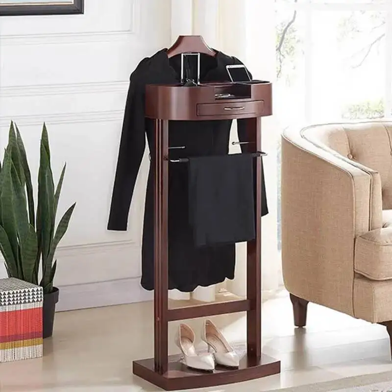 Holz-Kleiderständer, Boden-Aufbewahrungsregal, Eck-Kleiderhänger, Wohnzimmer-Display, Kleidungsregal, Zimmermöbel